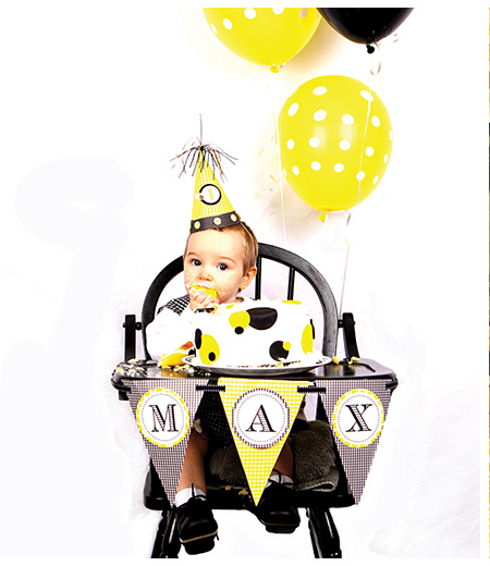 Bumble Bee Day Birthday Party Printable High Chair Banner